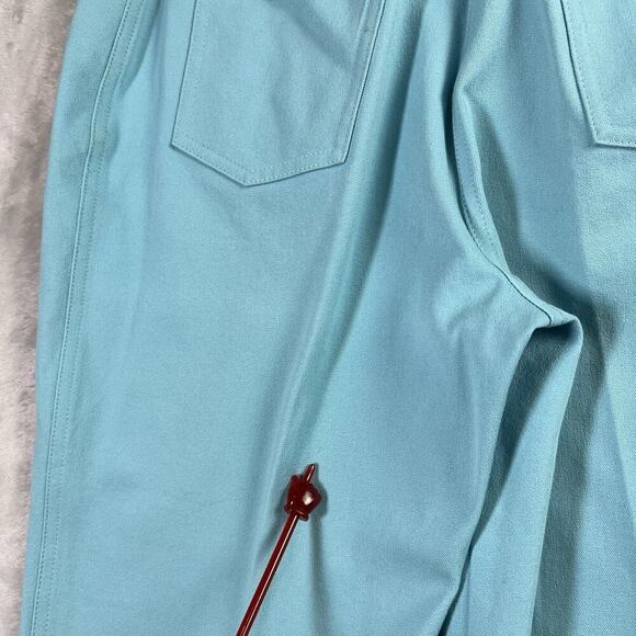 St John Sport Jeans Bright Blue Women's 4 Straight Leg Pants FLAWS* Cotton Blend - Picture 13 of 16